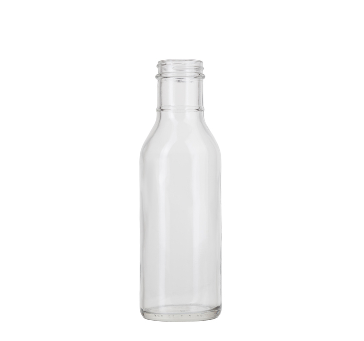 16 oz. Square Carafe PET Clear Juice Bottle with Lid