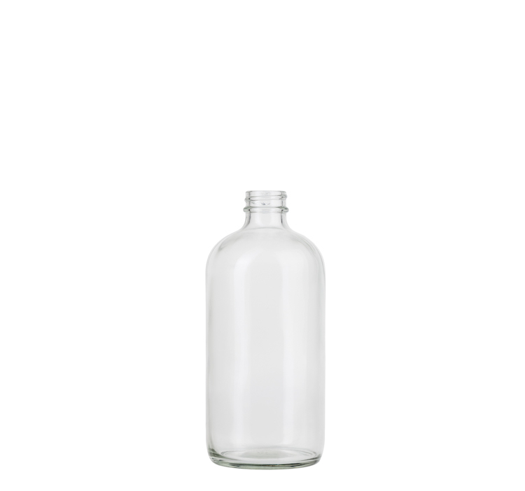 Clear Boston Round Glass Bottles - 16 oz