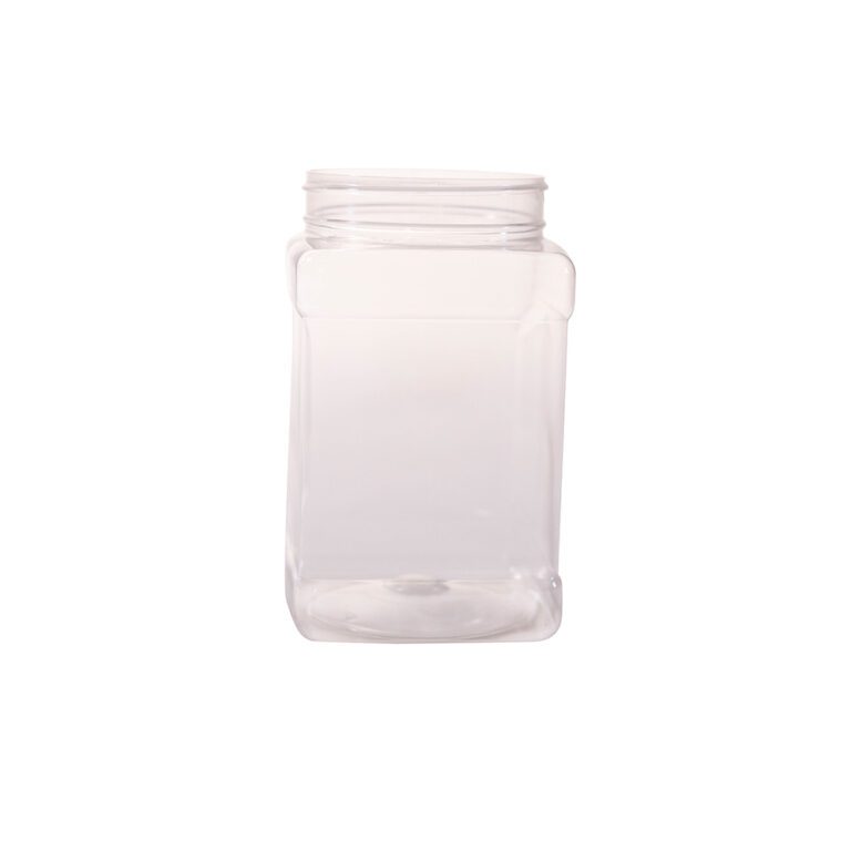 48oz Square Pinch Grip PET Jar 89-400 Clear