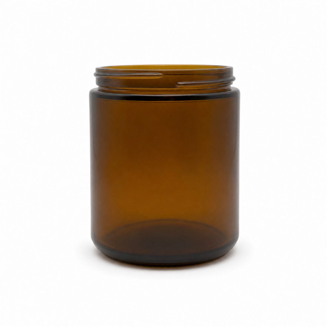 8OZ AMBER STRAIGHT SIDED JAR